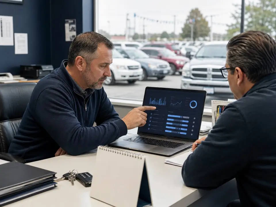 BHPH debt portfolio seller reviewing auto loan account performance